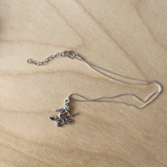 925 Sterling Silver Witch Pendant With 12” Chain - Picture 5 of 5